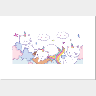 Unicorn Cats Posters and Art